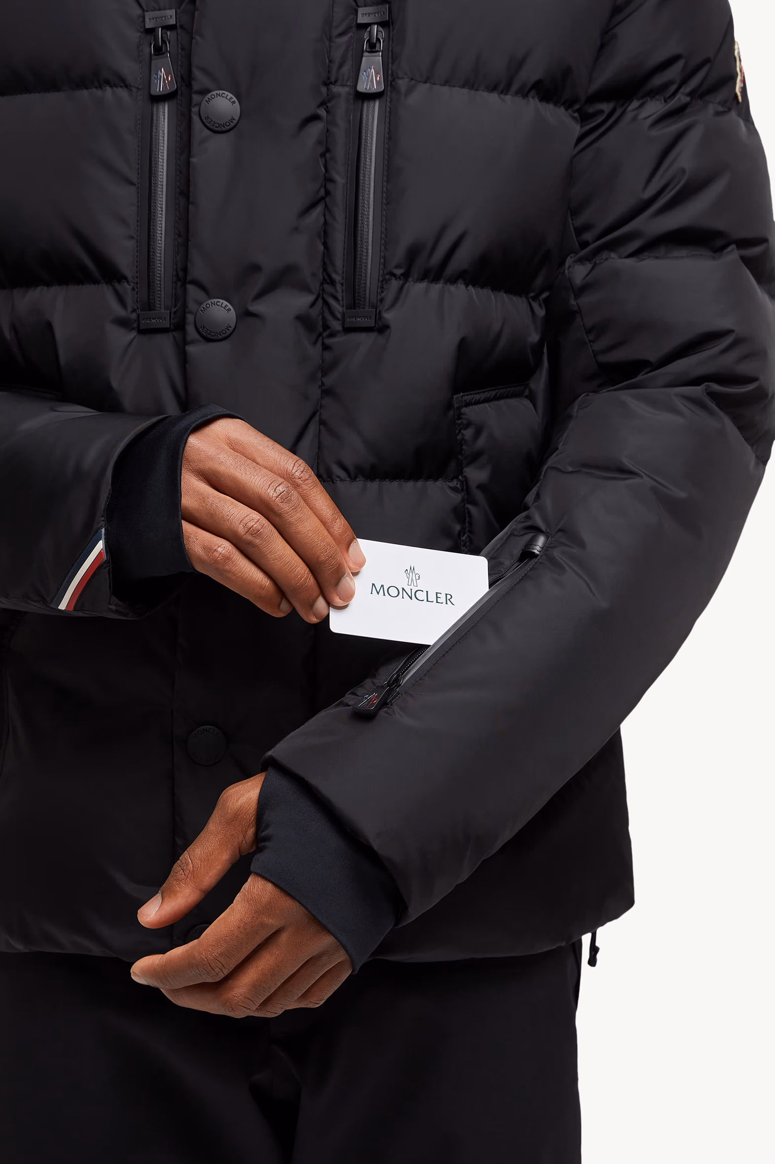 Chaqueta plumífero de esquí con capucha doble Rodenberg Hombre Negro Moncler 7